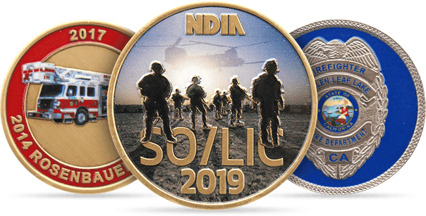 Made in USA Challenge Coins Painted