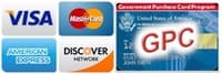 We Gladly Accept GPC, VISA, MasterCard, American Express. and Discover Cards