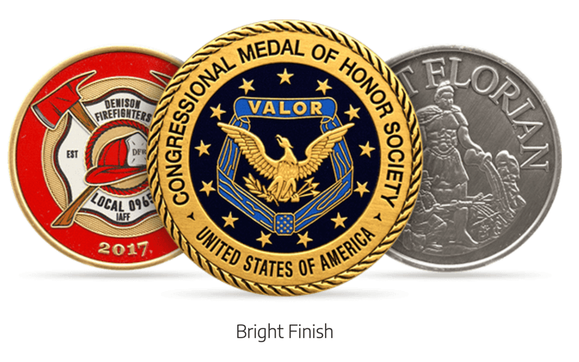 Bright Finish Made in USA Challenge Coins